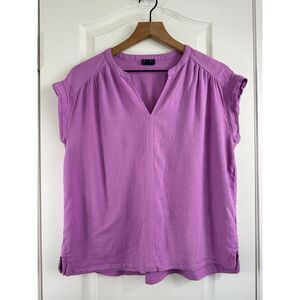 Splendid Women's Linen Blend Cap Sleeve Top Purple Size S Small